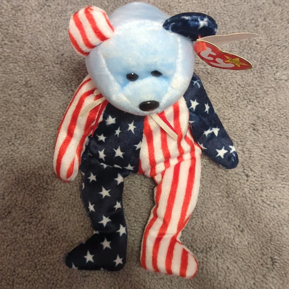 Ty Stars and Stripes Bear Plush Toy Spangle